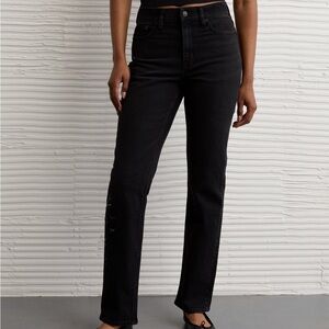 AE Super High Waisted Bat Straight Jean